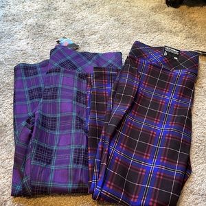 Two pairs Torrid plaid pixie pants 0R